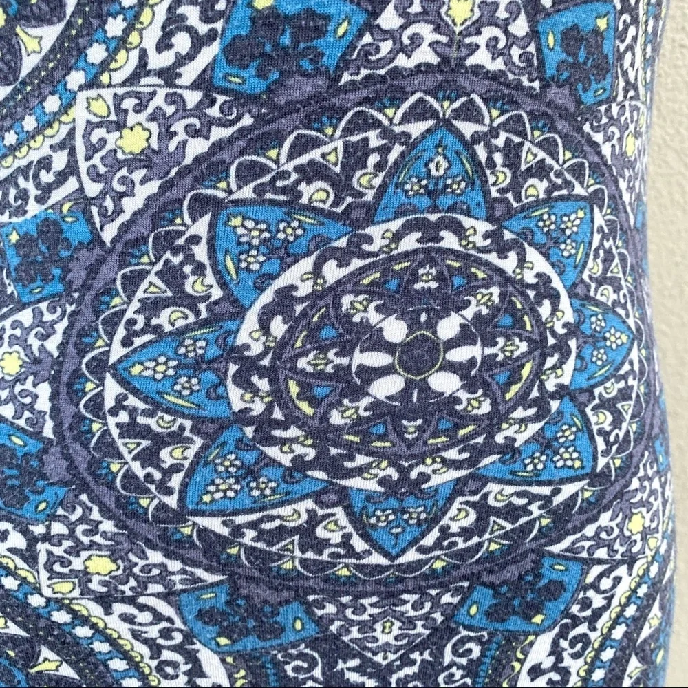 FREE PEOPLE DRESS bodycon FLORAL print sleeveless stretch blue gray tank tube M - Picture 10 of 10